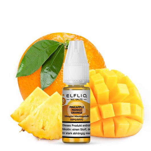 Elfliq by Elfbar Pineapple Mango Orange Nicsalt Liquid 10mg/ml