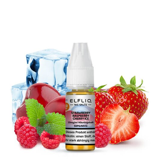 Elfliq by Elfbar Strawberry Raspberry Cherry Ice Nicsalt Liquid 10mg/ml