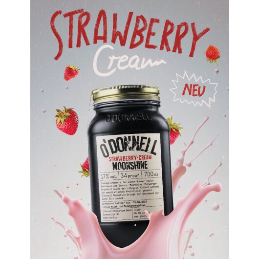 ODonnell Moonshine Strawberry Cream 17% Vol.